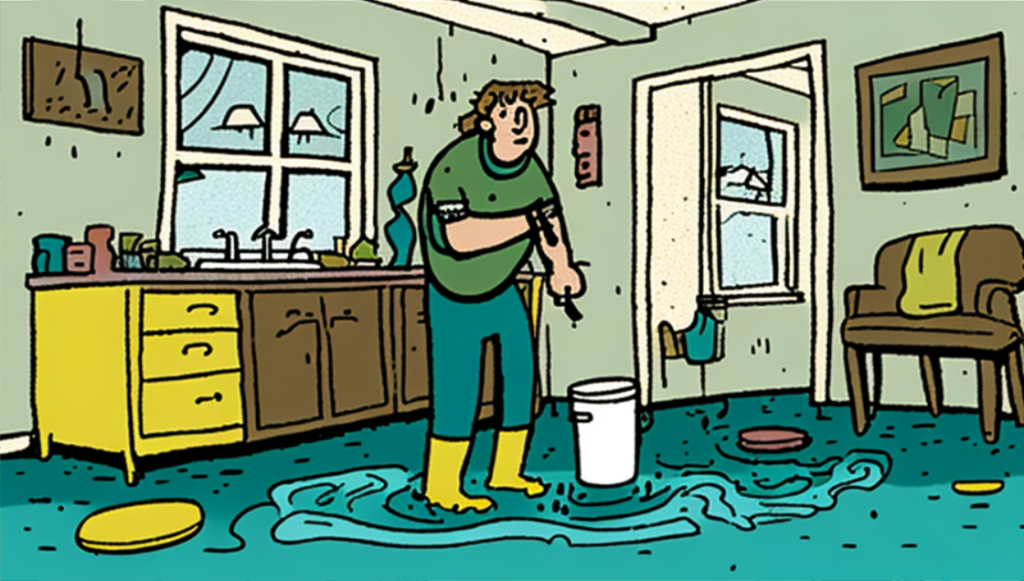 homeowner cleaning standing water mitigation