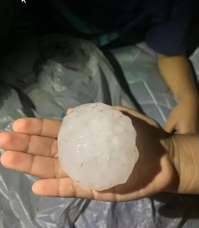 Round Rock Hail Picture from Austin News Fox 7