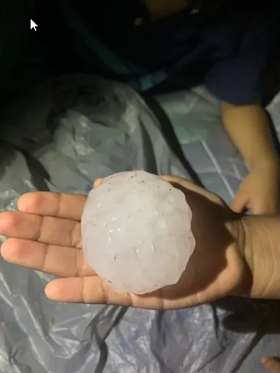 Round Rock Hail Picture from Austin News Fox 7