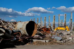 The result of demolition of a dilapidated building